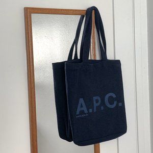 A.P.C. Navy Felt Tote Bag